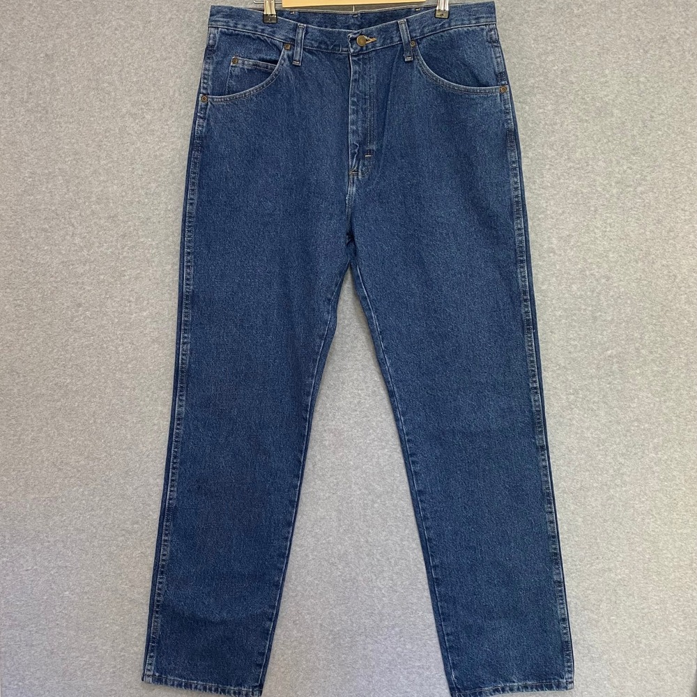 WRANGLER Five Star Men's 36x34 Regular Fit Blue Jeans 100% Cotton Denim‎ NWT